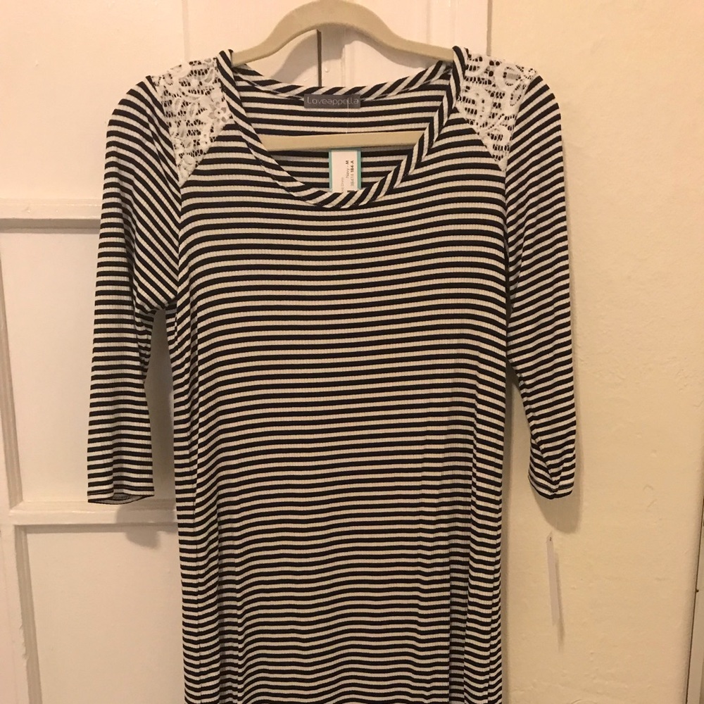 Navy and white dress